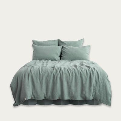 Bombinate.com Green Milieu Washed Linen Bed Set