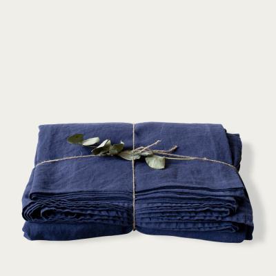 Bombinate.com Navy Washed Linen Bed Set