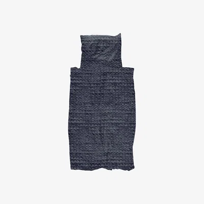 Cuckooland Snurk Single Twirre Knit Duvet Bedding Set - Charcoal
