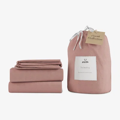 Cuckooland Panda London Himalayan Pink Bamboo & Linen Bedding Set - SuperKing