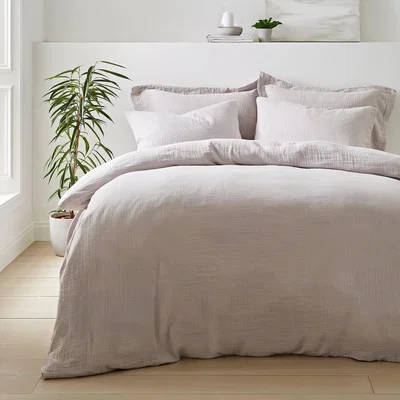 Dunelm Alerday Silver 100% Cotton Duvet Cover and Pillowcase Set Silver