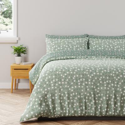 Dunelm Ottilie Sage Green Spotted Reversible Duvet Cover and Pillowcase Set Sage (Green)