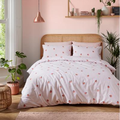 Dunelm Skinny Dip Peachy Pink Duvet Cover and Pillowcase Set Pink