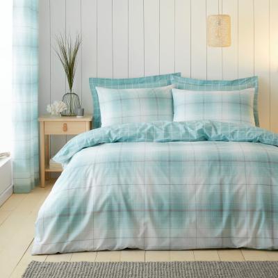 Dunelm Albie Blue Reversible Duvet Cover and Pillowcase Set Mint (Blue)