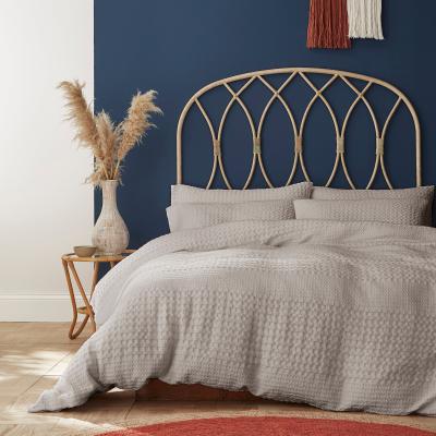 Dunelm Pineapple Elephant Caspian 100% Cotton Waffle Stone Duvet Cover and Pillowcase Set Stone (Grey)