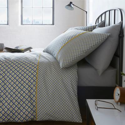 Dunelm Racing Green Soho Grey Duvet Cover and Pillowcase Set Grey