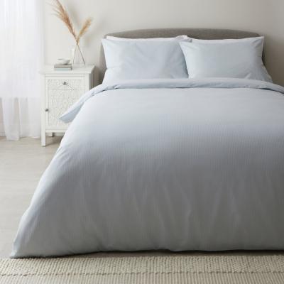 Dunelm Atlas Blue 100% Cotton Duvet Cover and Pillowcase Set Light Blue