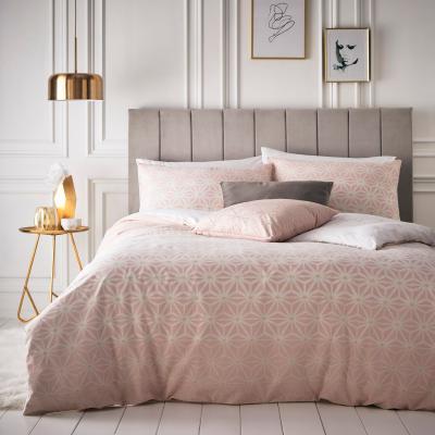 Dunelm Furn. Tessellate Geometric Blush Reversible Duvet Cover and Pillowcase Set Blush (Pink)