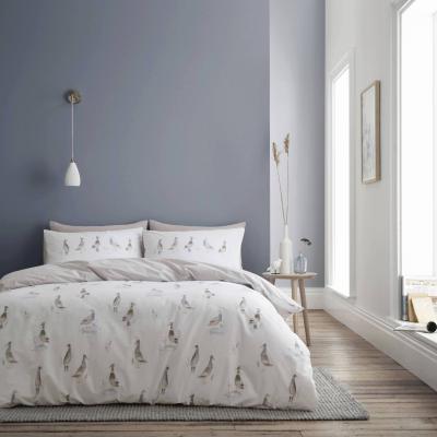 Dunelm Bianca Fine Linens Dapper Ducks 100% Cotton Duvet Cover and Pillowcase Set Natural