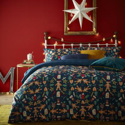 Dunelm Yuletide Treats Duvet Cover and Pillowcase Set Navy