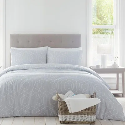 Dunelm Drift Greenwich Eco-Friendly Duvet Cover and Pillowcase Set Silver