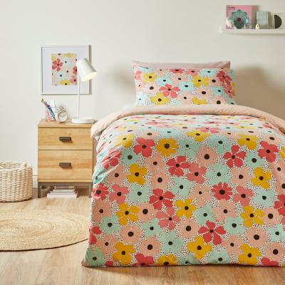 Dunelm Spotty Floral Single Duvet Cover and Pillowcase Set MultiColoured
