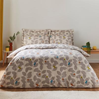 Dunelm Elements Modern Leaf Natural Duvet Cover and Pillowcase Set Natural