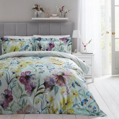 Dunelm Dorma Florian Reversible 100% Cotton Duvet Cover and Pillowcase Set MultiColoured
