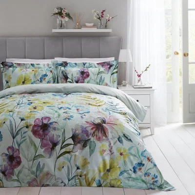 Dunelm Dorma Florian Reversible 100% Cotton Duvet Cover and Pillowcase Set MultiColoured