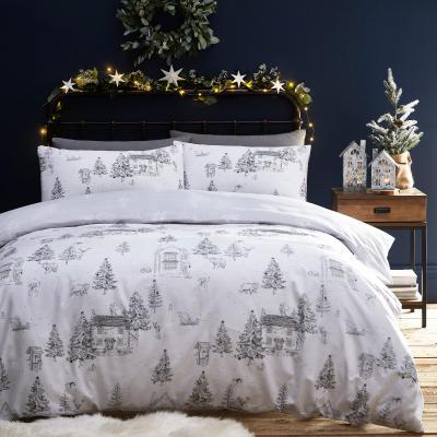 Dunelm Furn. Midwinter Toile Duvet Cover and Pillowcase Set Snow White