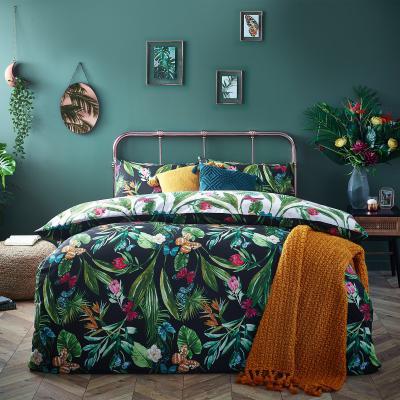 Dunelm Azura Dark Bloom Duvet Cover and Pillowcase Set Green