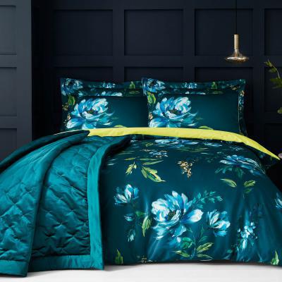 Dunelm Charm Floral Teal Reversible Duvet Cover and Pillowcase Set Teal