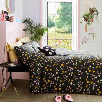 Dunelm Skinny Dip Pretty Prairie Duvet Cover and Pillowcase Set Charcoal