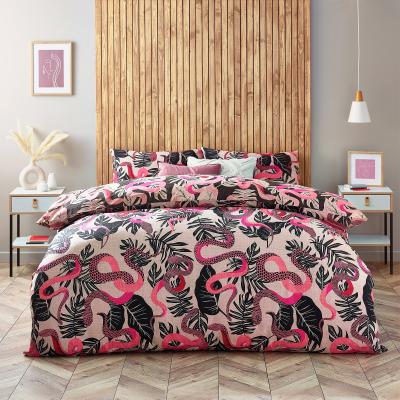 Dunelm Furn. Serpentine Ruby Pink Duvet Cover and Pillowcase Set Ruby (Pink)