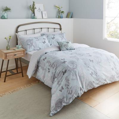 Dunelm Catherine Lansfield Floral Butterfly Duck Egg Duvet Cover and Pillowcase Set Duck Egg (Blue)