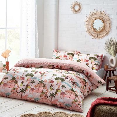 Dunelm Nalani Reversible Duvet Cover and Pillowcase Set Sand