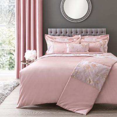 Dunelm Elene Pink Floral Sequin Duvet Cover and Pillowcase Set Pink and White