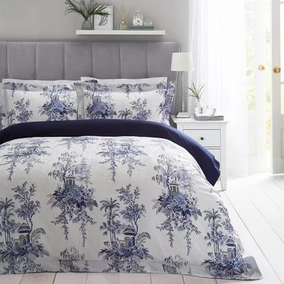 Dunelm Dorma Madara Floral Reversible 100% Cotton Duvet Cover and Pillowcase Set MultiColoured