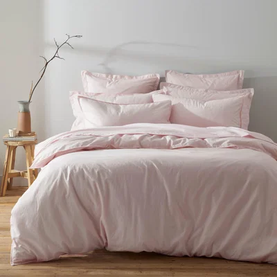 Dunelm Recycled Cotton Duvet Cover and Pillowcase Set Rose Water