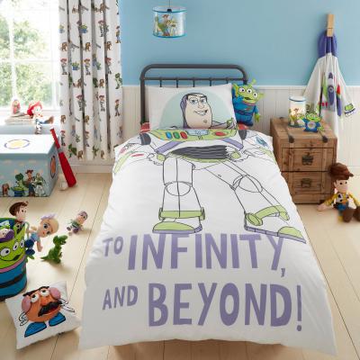 Dunelm Disney Toy Story Character Reversible Single Duvet Cover and Pillowcase Set White, Green and Red