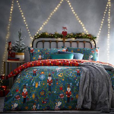 Dunelm Nutcracker Navy Duvet Cover and Pillowcase Set Navy