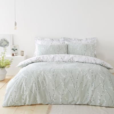 Dunelm Belle Sage 100% Cotton Duvet Cover and Pillowcase Set Sage