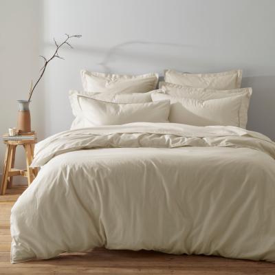Dunelm Recycled Cotton Undyed Duvet Cover and Pillowcase Set Natural