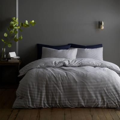 Dunelm Content By Terence Conran Fulham Jersey Stripe Duvet Cover and Pillowcase Set Blue