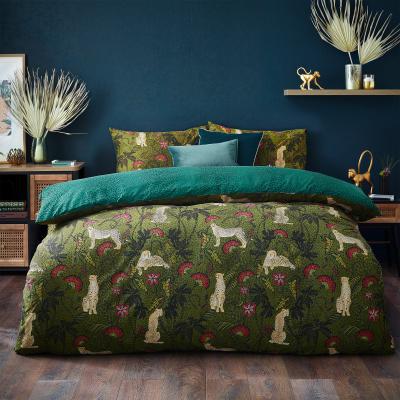 Dunelm Tropica Cheetah Duvet Cover and Pillowcase Set MultiColoured