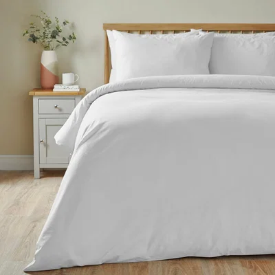 Dunelm Washed Cotton Duvet Cover and Pillowcase Set White