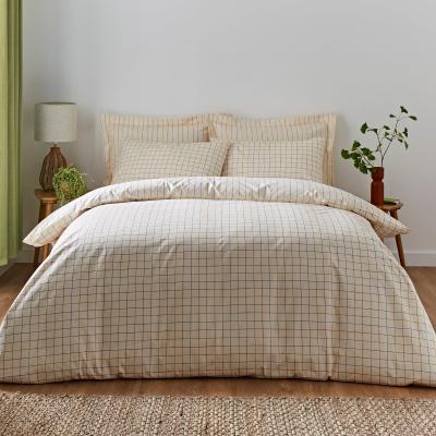 Dunelm Elements Randig Natural Duvet Cover and Pillowcase Set Natural