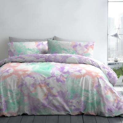 Dunelm Fusion Tie Dye Multicoloured Reversible Duvet Cover and Pillowcase Set MultiColoured
