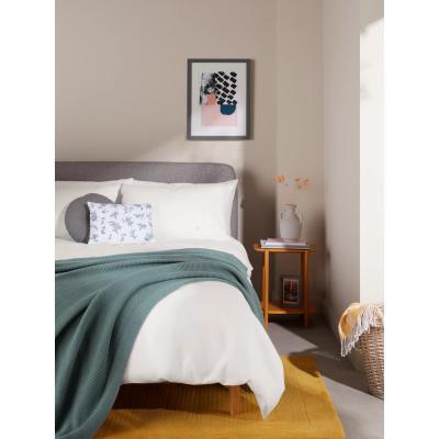 John Lewis ANYDAY John Lewis & Partners Easy Care Bordered Waffle Duvet Cover Set, White