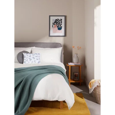 John Lewis ANYDAY John Lewis & Partners Easy Care Bordered Waffle Duvet Cover Set, White