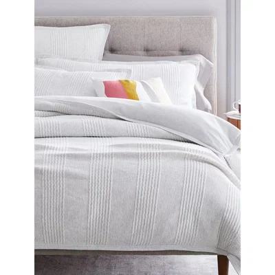 John Lewis west elm Organic Cotton Cloud Jersey Bedding, Light Heather Grey