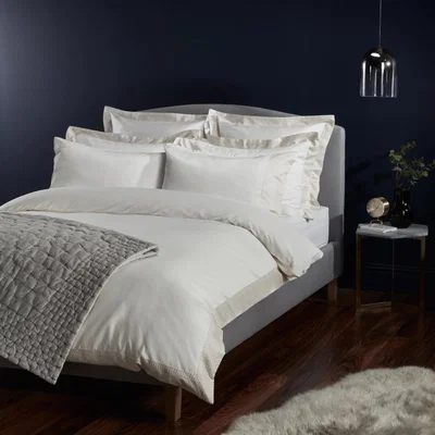 John Lewis John Lewis & Partners Soft and Silky Treviso Cotton Duvet Covers and Pillowcases, Cream