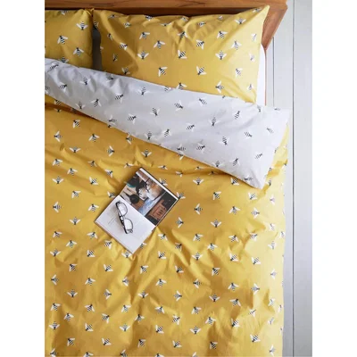 John Lewis Anorak Organic Cotton Reversible Bee Duvet Cover and Pillowcase Set, Multi