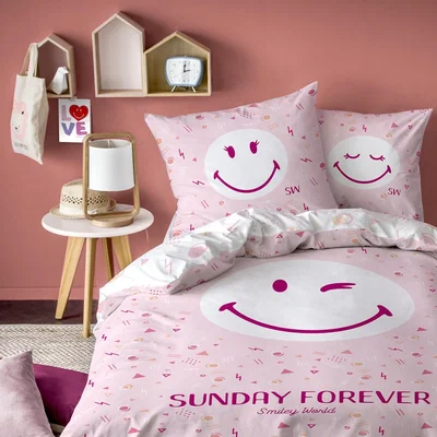 La Redoute Smiley Sunday Cotton Duvet Cover & Pillowcase