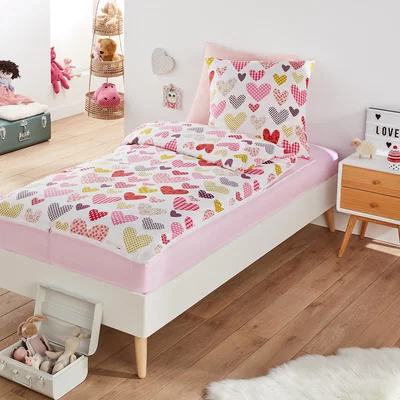 La Redoute Love Cotton Bedding Set with Duvet in Love Heart Print