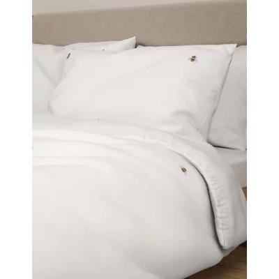 Marks & Spencer M&S Pure Cotton Bee Embroidered Bedding Set - 5FT - White Mix, White Mix