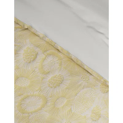 Marks & Spencer M&S Pure Cotton Sunburst Jacquard Bedding Set - 6FT - Soft Yellow, Soft Yellow