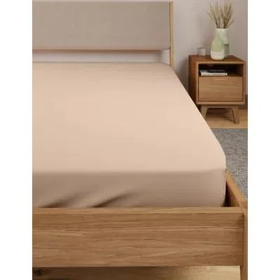 Marks & Spencer M&S Body Sensor™ Pure Cotton Fitted Sheet - 6FT - Medium Beige, Grey,Charcoal,Medium Beige,Medium Blue,Cream,Light Natural,White,Light Pink