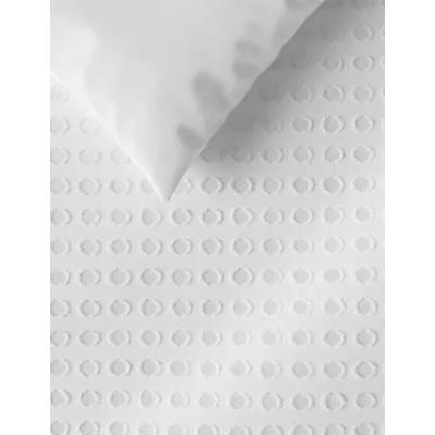 Marks & Spencer M&S Pure Cotton Spotty Textured Bedding Set - 6FT - White, Lilac,White,Duck Egg
