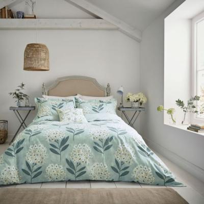 Downtown Sanderson Hydrangea Duvet Set Aqua